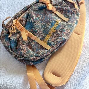 Patagonia Women's Floral Print Sling Backpack - Blue and Orange